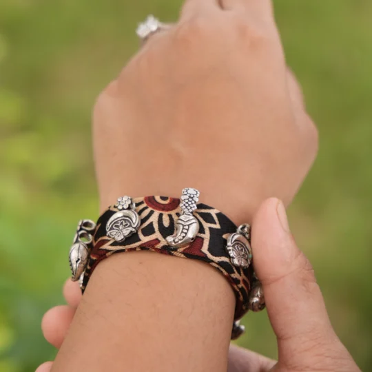 Handcrafted Fabric Cuff Bracelet