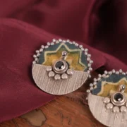 Aavya Textile Fusion Stud Earrings