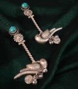 Turquoise Bird Sculptural Statement Earrings