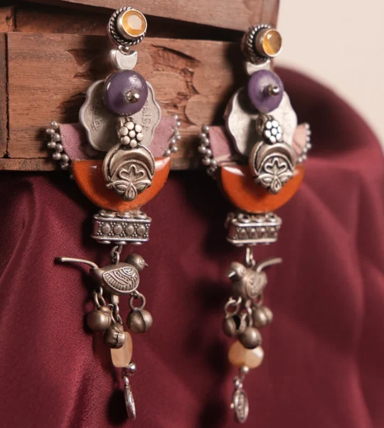 Rangini Folk Art Statement Earrings