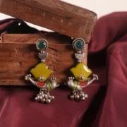 Meera Handcrafted Enamel Bird Earrings