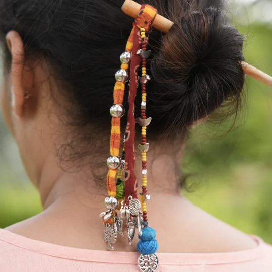 Handcrafted Bohemian Hair Bun Accessory