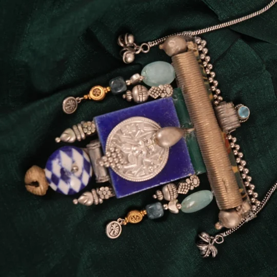 The Indigo Folk Mosaic Statement Necklace